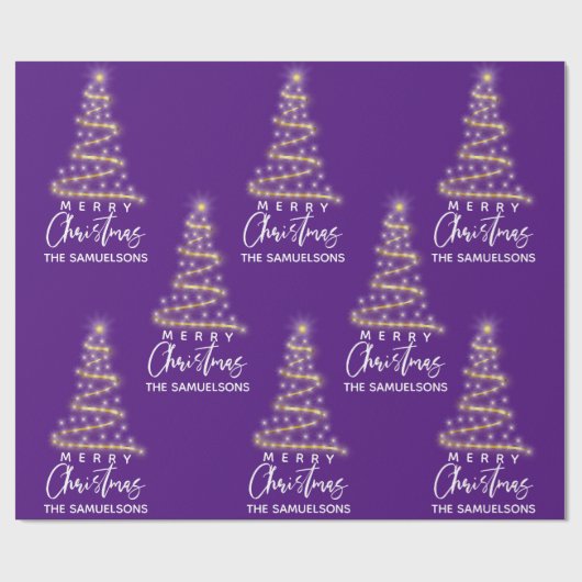 Speciaal kerstboomgaard Paars Cadeaupapier (Vlak)