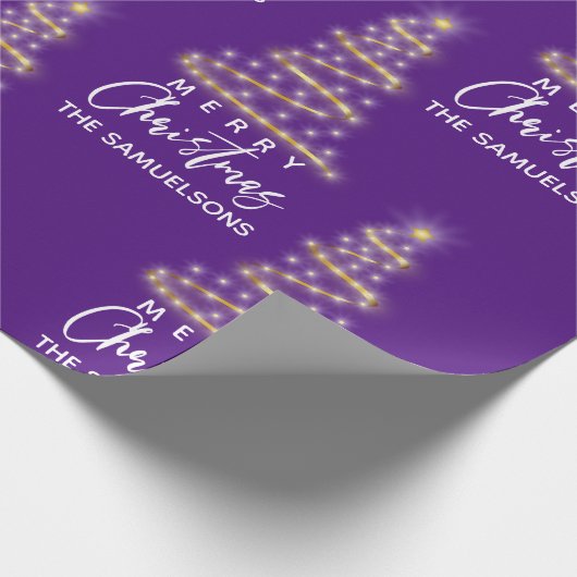 Speciaal kerstboomgaard Paars Cadeaupapier (Hoek)