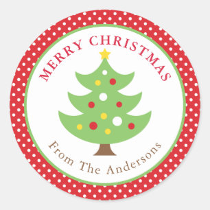 Speciaal kerstboomrondje ronde sticker