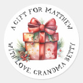 Speciaal kerstcadeauLabel voor fijne kerst Ronde Sticker (Voorkant)