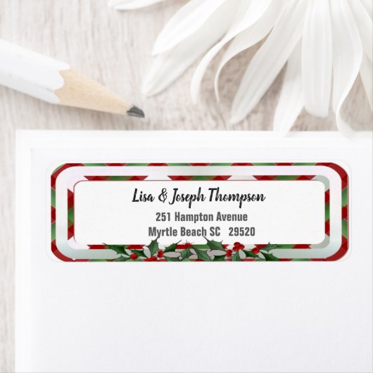 Speciaal kerstcadeaulabel voor Holly Return Etiket (Insitu)