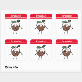 Speciaal kerstcadeauplein vierkante sticker (Vel)