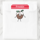 Speciaal kerstcadeauplein vierkante sticker (Tas)