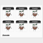 Speciaal kerstcadeauplein vierkante sticker (Vel)