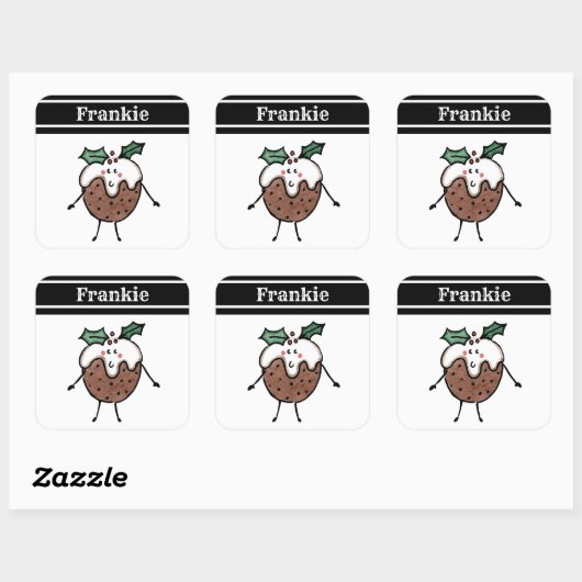 Speciaal kerstcadeauplein vierkante sticker (Vel)