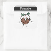 Speciaal kerstcadeauplein vierkante sticker (Tas)