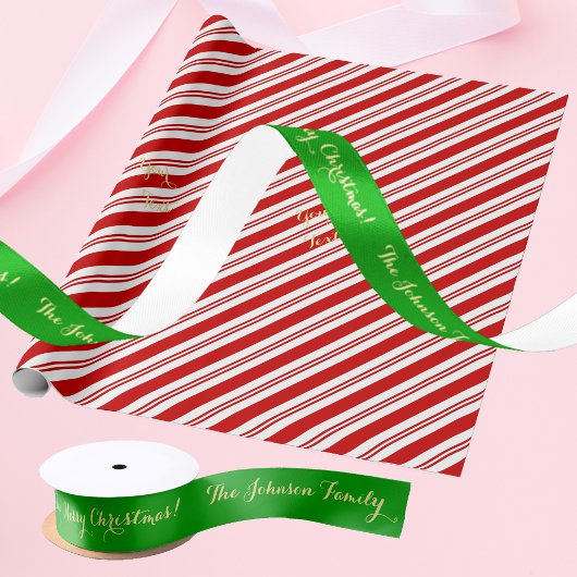 Speciaal kerstcadeautje met Gold Green Satijnen Lint