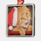 Speciaal kerstcadeautje met Oranje kerstcadeau Metalen Ornament (Links)