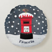 Speciaal kerstcadeautje met postbus rond kussen (Voorkant)