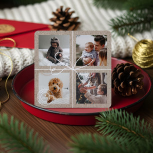 Speciaal kerstfeest 4 Foto's Verzendpakket Feestdagenkaart