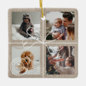 Speciaal kerstfeest 4 Foto's Verzendpakket Keramisch Ornament (Voorkant)