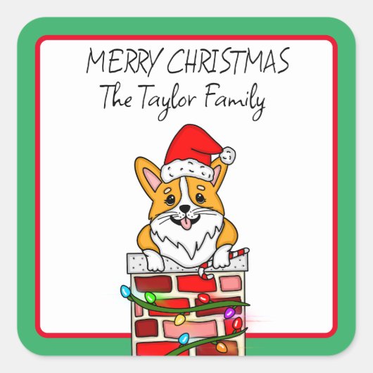 Speciaal kerstfeest in Chimney Vierkante Sticker (Voorkant)