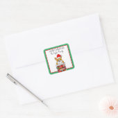 Speciaal kerstfeest in Chimney Vierkante Sticker (Envelop)