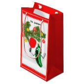 Speciaal kerstfeest met Pickleball Klein Cadeauzakje (Voorkant Gekanteld)