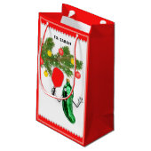 Speciaal kerstfeest met Pickleball Klein Cadeauzakje (Achterkant Gekanteld)