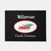 Speciaal kerstfeest  Red Truck Black Deurmat (Voorkant)