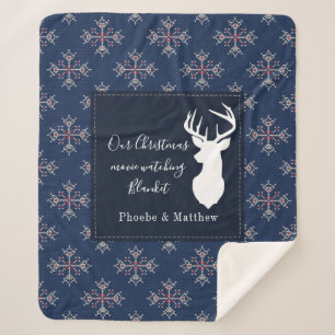 Speciaal kerstfeestdag in het patroon sherpa deken