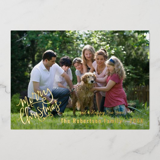 Speciaal kerstfeestelijke foto folie feestdagenkaart (Voorkant)