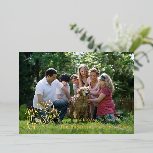 Speciaal kerstfeestelijke foto folie feestdagenkaart (Staand Voorkant)