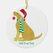 Speciaal kerstgeel lab Holiday Dog Keramisch Ornament (Voorkant)