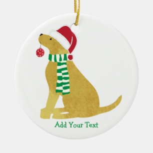 Speciaal kerstgeel lab Holiday Dog Keramisch Ornament
