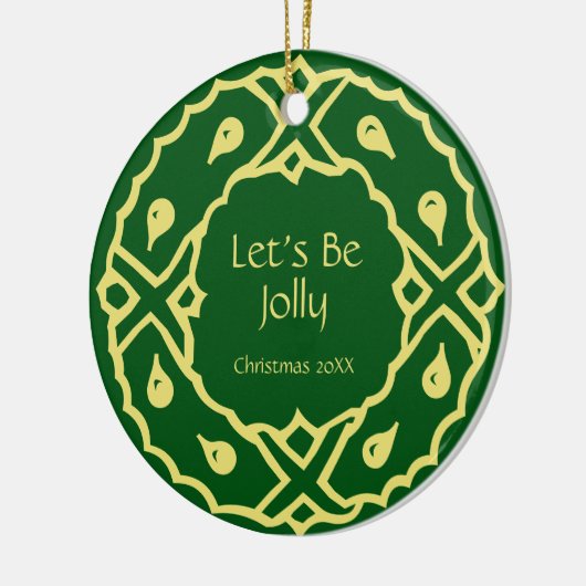 Speciaal kerstgeschreeuw voor Art Nouveau Keramisch Ornament (Links)