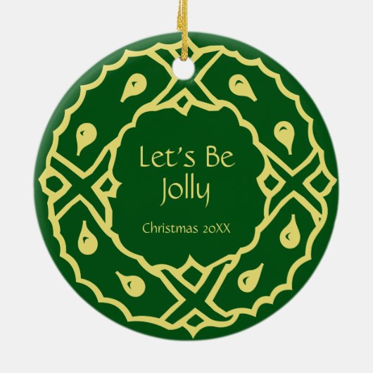 Speciaal kerstgeschreeuw voor Art Nouveau Keramisch Ornament (Achterkant)