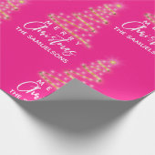 Speciaal kerstgoud - roze cadeaupapier (Hoek)