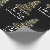 Speciaal kerstgoud - zwart cadeaupapier (Hoek)