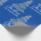 Speciaal kerstgoudblauw cadeaupapier (Hoek)