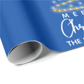 Speciaal kerstgoudblauw cadeaupapier (Rol Hoek)