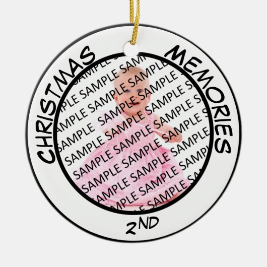 Speciaal kerstherdenkingsjaar toevoegen keramisch ornament (Voorkant)