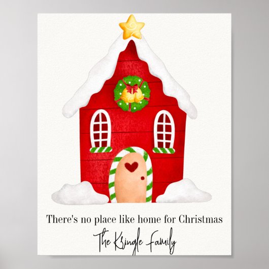 Speciaal kersthuis Familienaam Art Print (Voorkant)