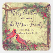 Speciaal kerstkardinaal Square Sticker (Voorkant)