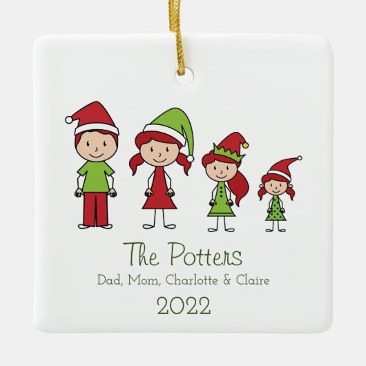 Speciaal kerstkeramisch keramisch nummer voor fami keramisch ornament (Voorkant)