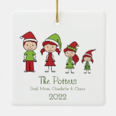 Speciaal kerstkeramisch keramisch nummer voor fami ornament (Achterkant)