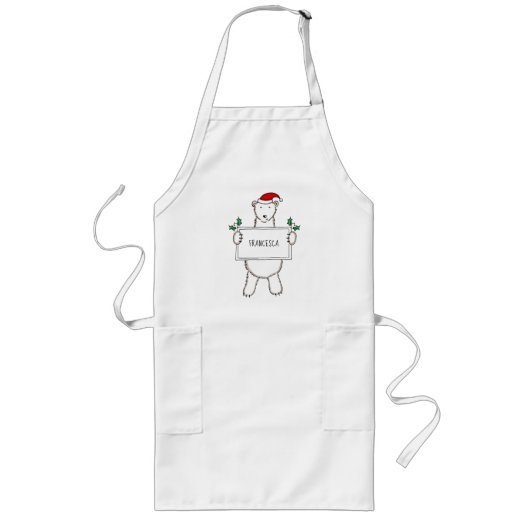 Speciaal kerstkerst Beer met kerstmis Lang Schort (Voorkant)