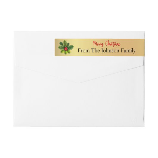 Speciaal kerstkerst Holly-retouradres (Achterkant)