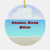 Speciaal kerstkerstfeest met kerstkerstmis keramisch ornament (Achterkant)