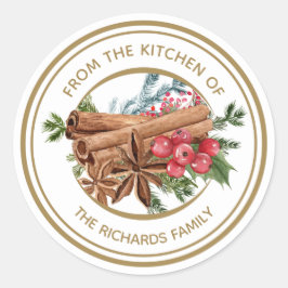 Speciaal kerstkoekjesfeestmaal bakken ronde sticker