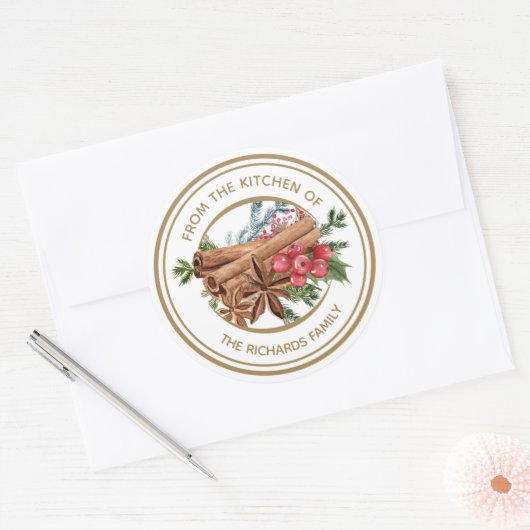 Speciaal kerstkoekjesfeestmaal bakken ronde sticker (Envelop)