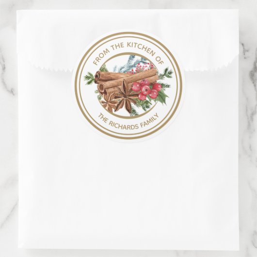 Speciaal kerstkoekjesfeestmaal bakken ronde sticker (Tas)