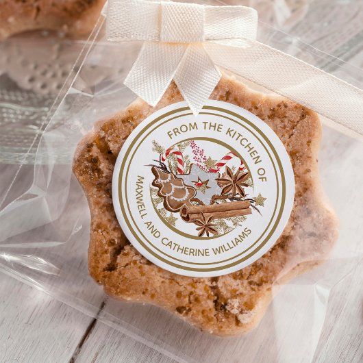 Speciaal kerstkoekjesfeestmaal bakken ronde sticker