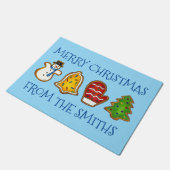 Speciaal kerstkoekjeskoekjes met feestjes deurmat (Schuin)