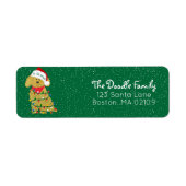 Speciaal kerstlampje Goldendoedel Adres Etiket (Voorkant)