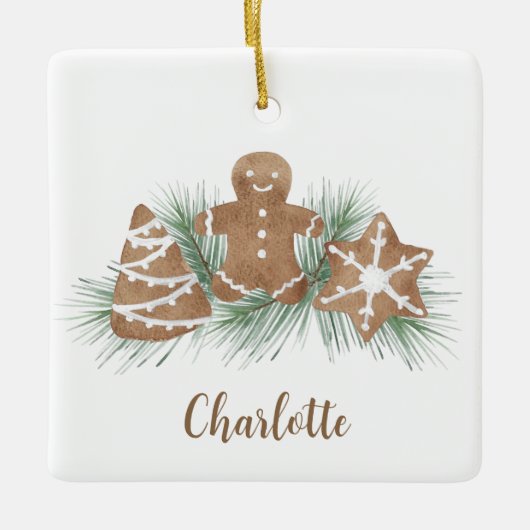 Speciaal kerstontbijtkoek keramisch ornament (Voorkant)