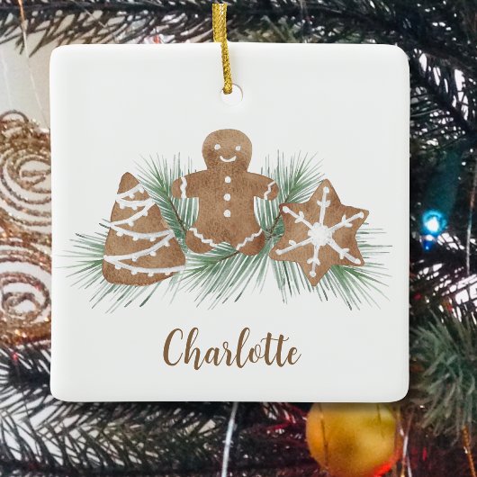 Speciaal kerstontbijtkoek keramisch ornament