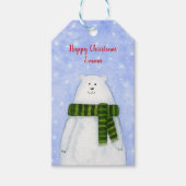 Speciaal kerstpoar Beer Cadeaulabel (Voorkant)