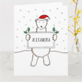 Speciaal kerstpoar Beer Kaart (Gele Bloem)