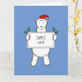 Speciaal kerstpolair Beer Baby Kaart (Gele Bloem)